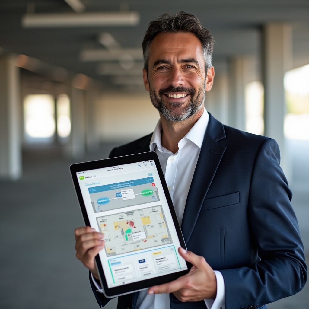 Interfaccia software di gestione parcheggio su schermo